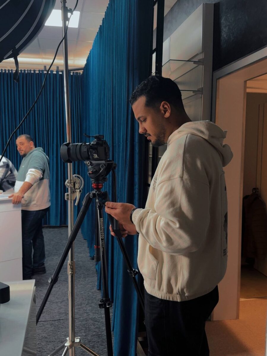 Mohammed Ben Omran on set, at the camera
