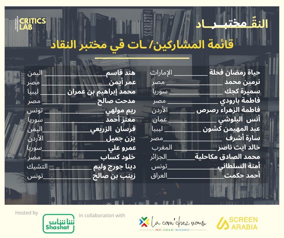 The list of participants of the first Critics Lab
